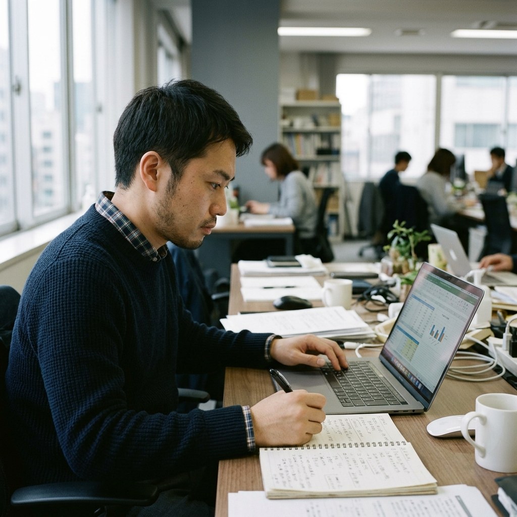 集中して業務に取り組むスタッフのシーン